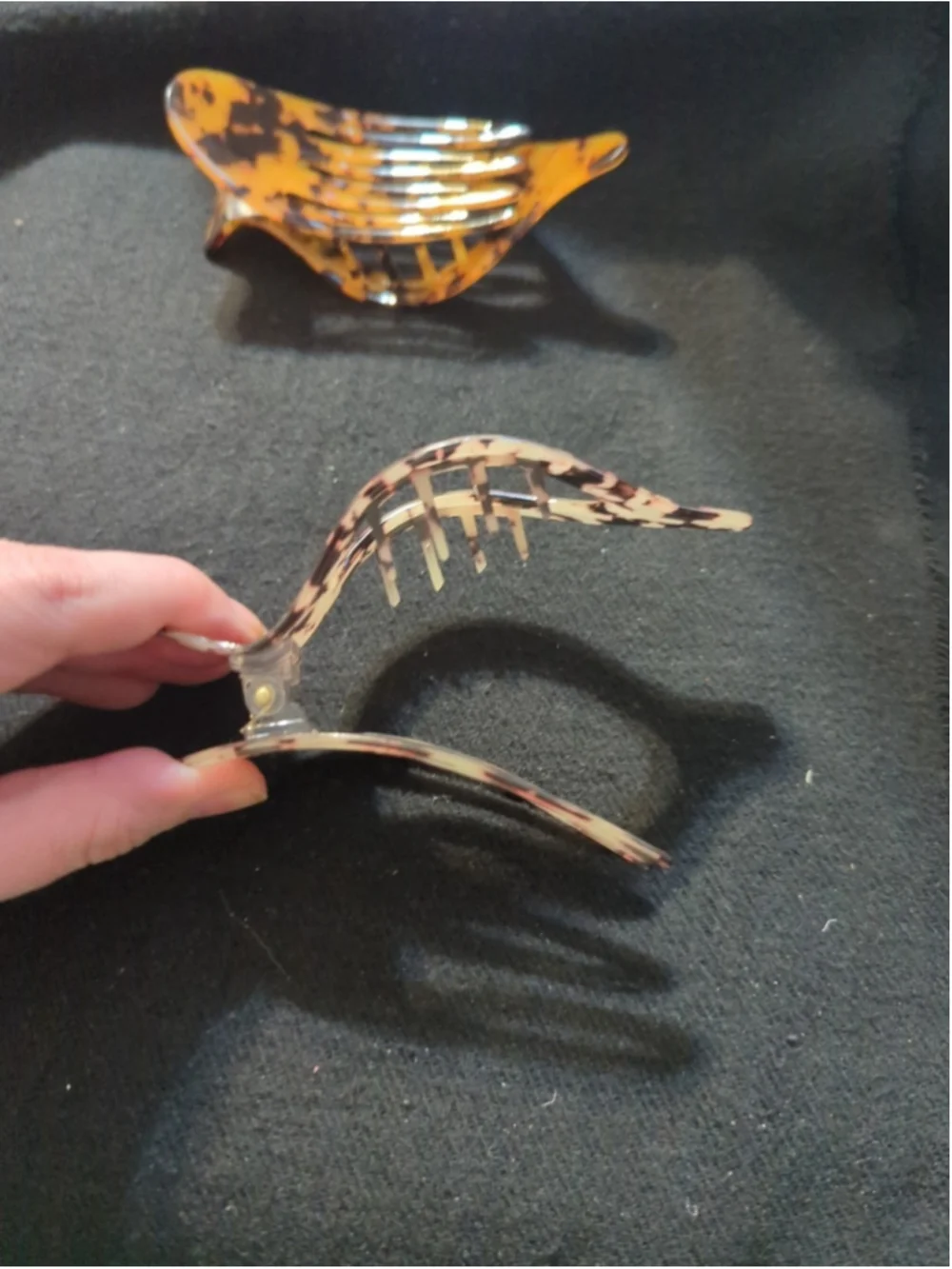 French Flat Hair Clips Celluloid Leopard Print - 2 Pack